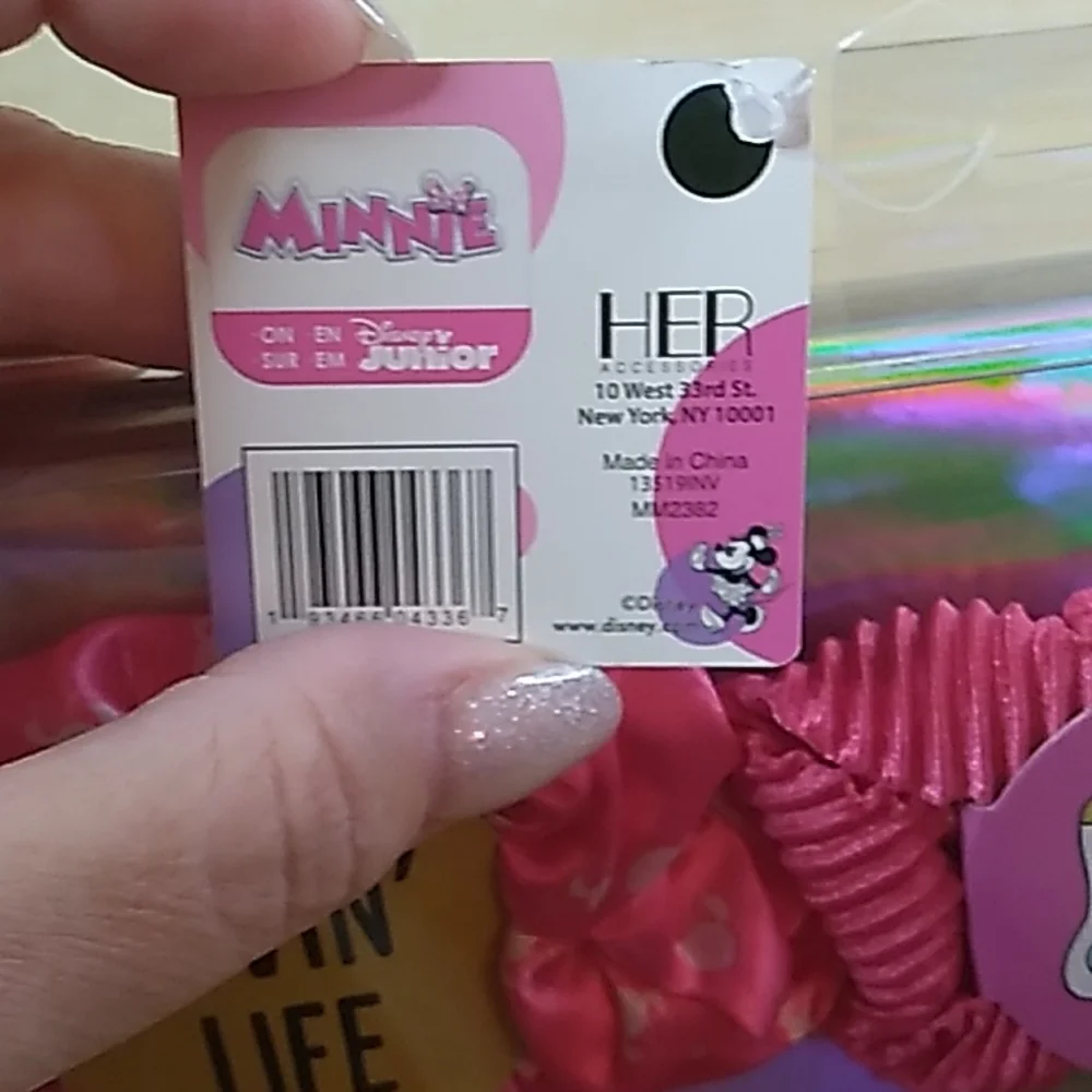 Saks 5th Ave,  8 Disney Minnie Mouse Scrunchies Pinks, Purple & Blue